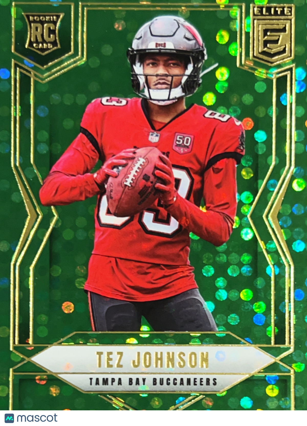 2025 Panini Donruss Elite Tez Johnson #107 Green Disco RC