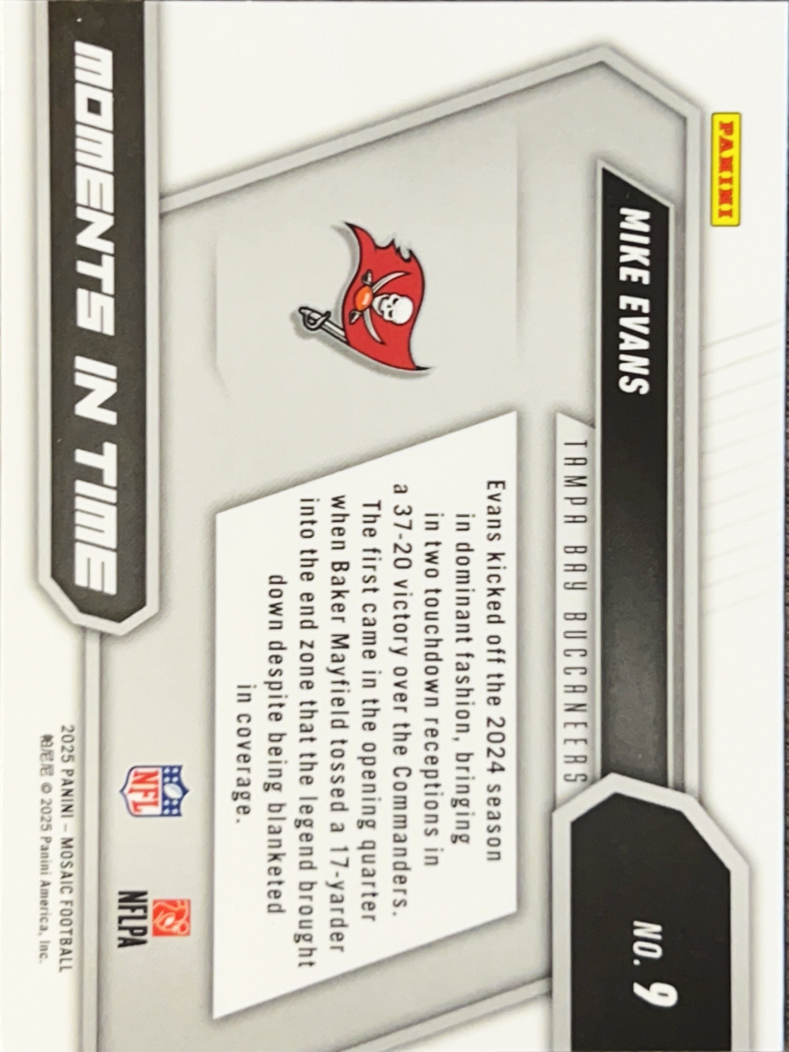 2025 Panini Mosaic Moments in Time Mike Evans #9