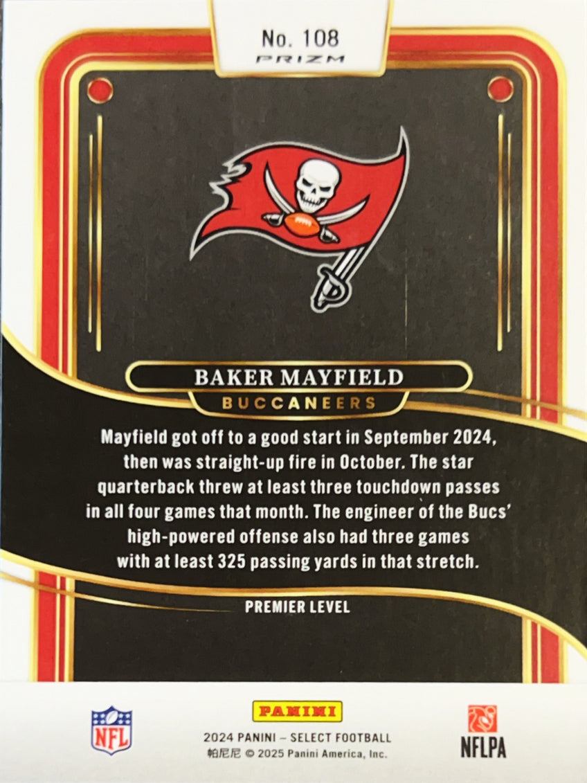 2024 Panini Select Prizm Baker Mayfield #108 Premier Level
