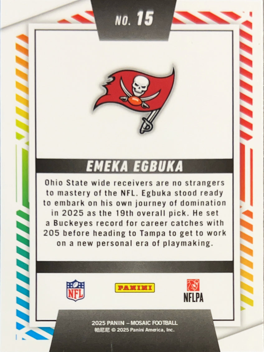2025 Panini Mosaic Men of Mastery Emeka Egbuka #15 RC