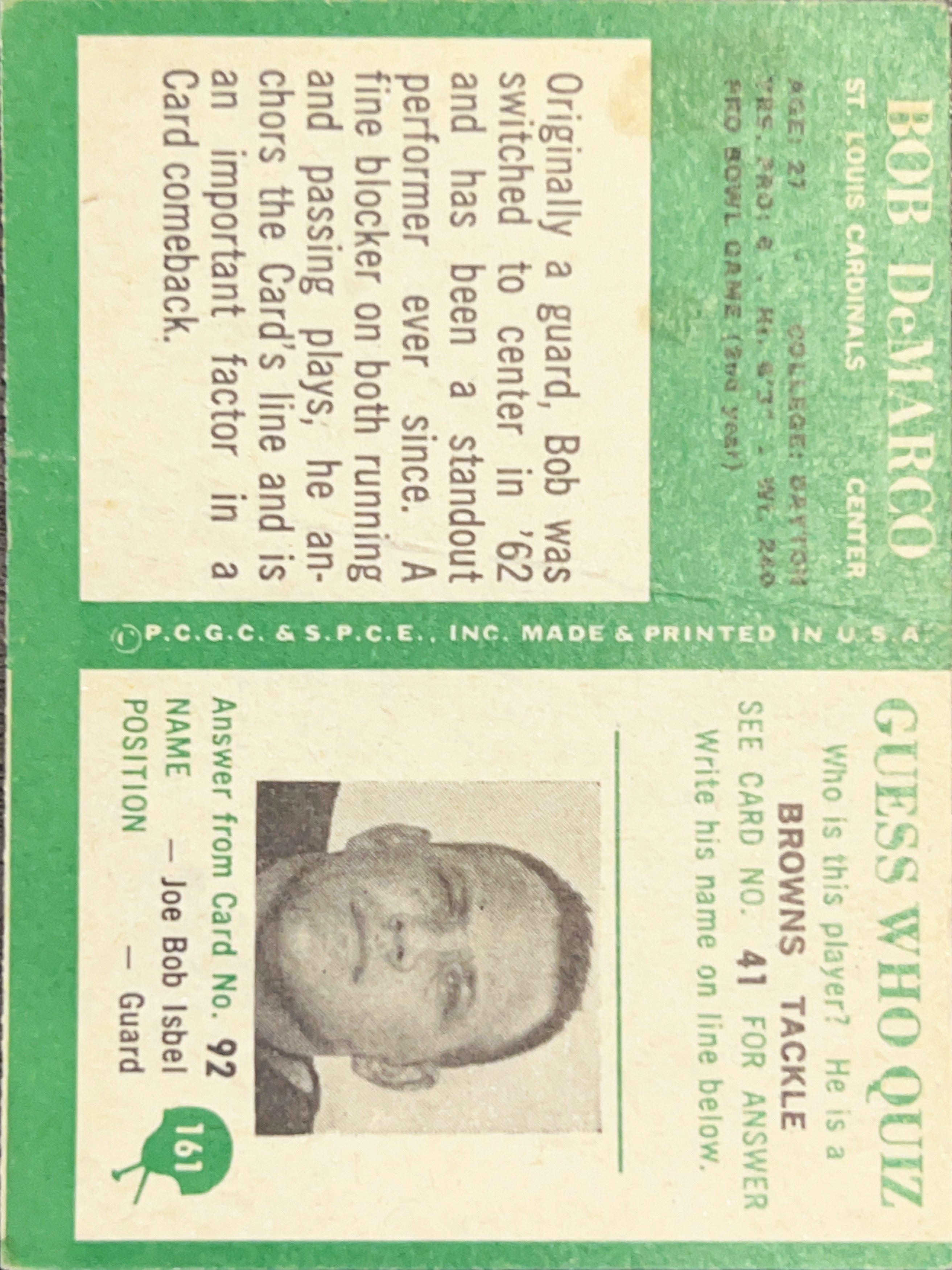 1966 Philadelphia Bob DeMarco #161