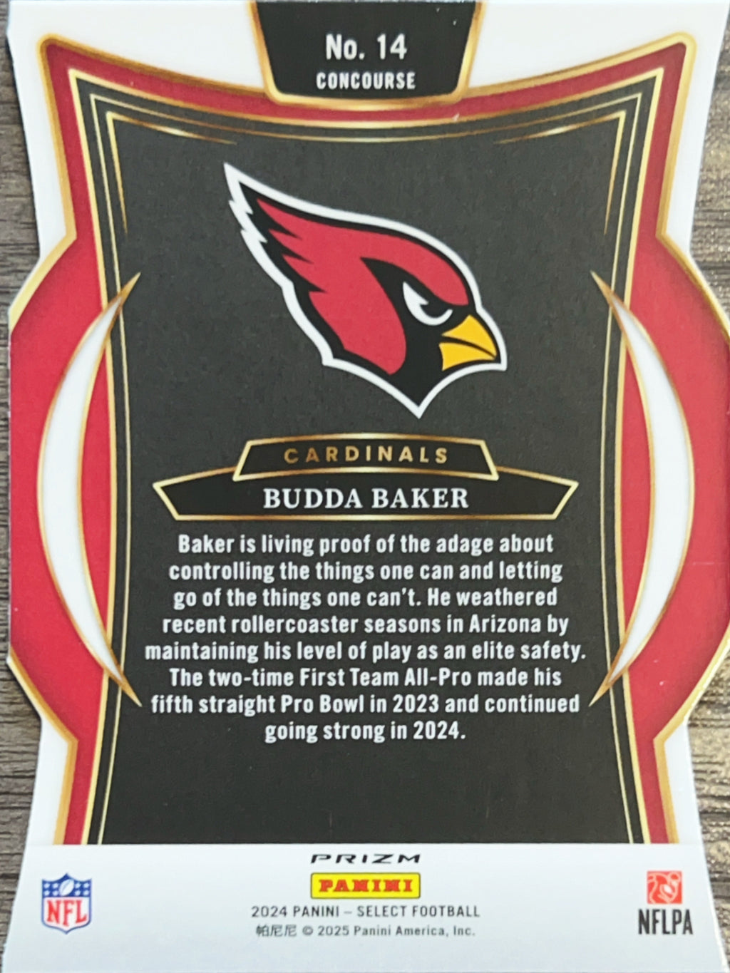 2025 Panini Select Prizm Budda Baker #14 Silver