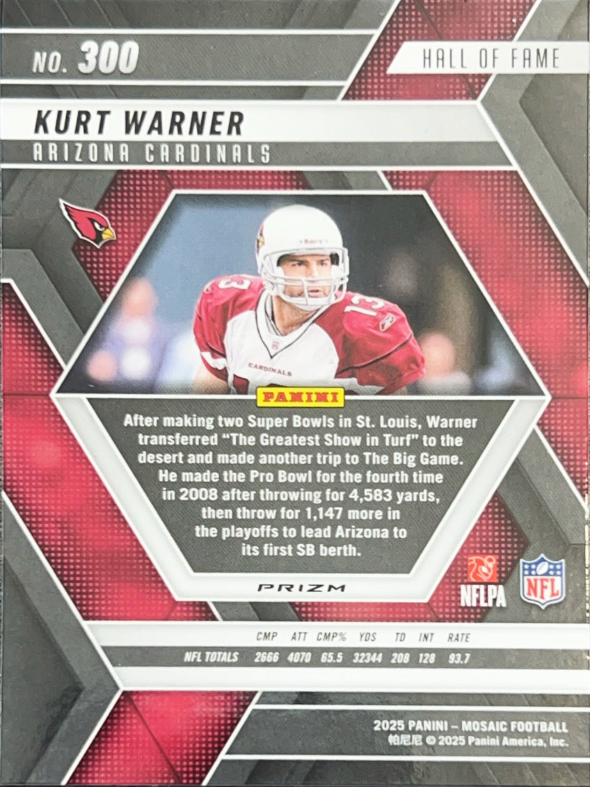 2025 Panini Mosaic Prizm Kurt Warner #300 Green