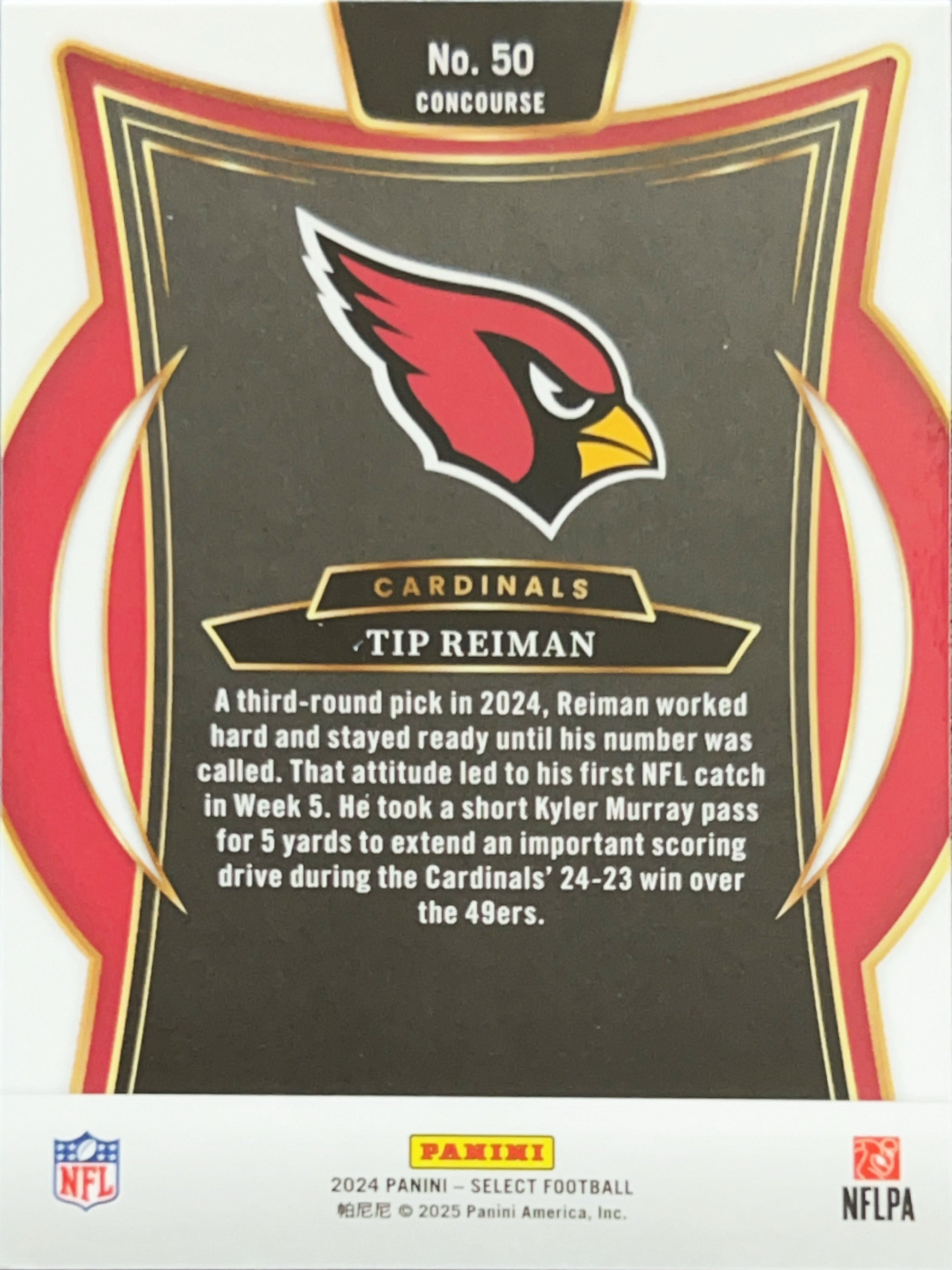 2025 Panini Select Concourse Tip Reiman #50 RC