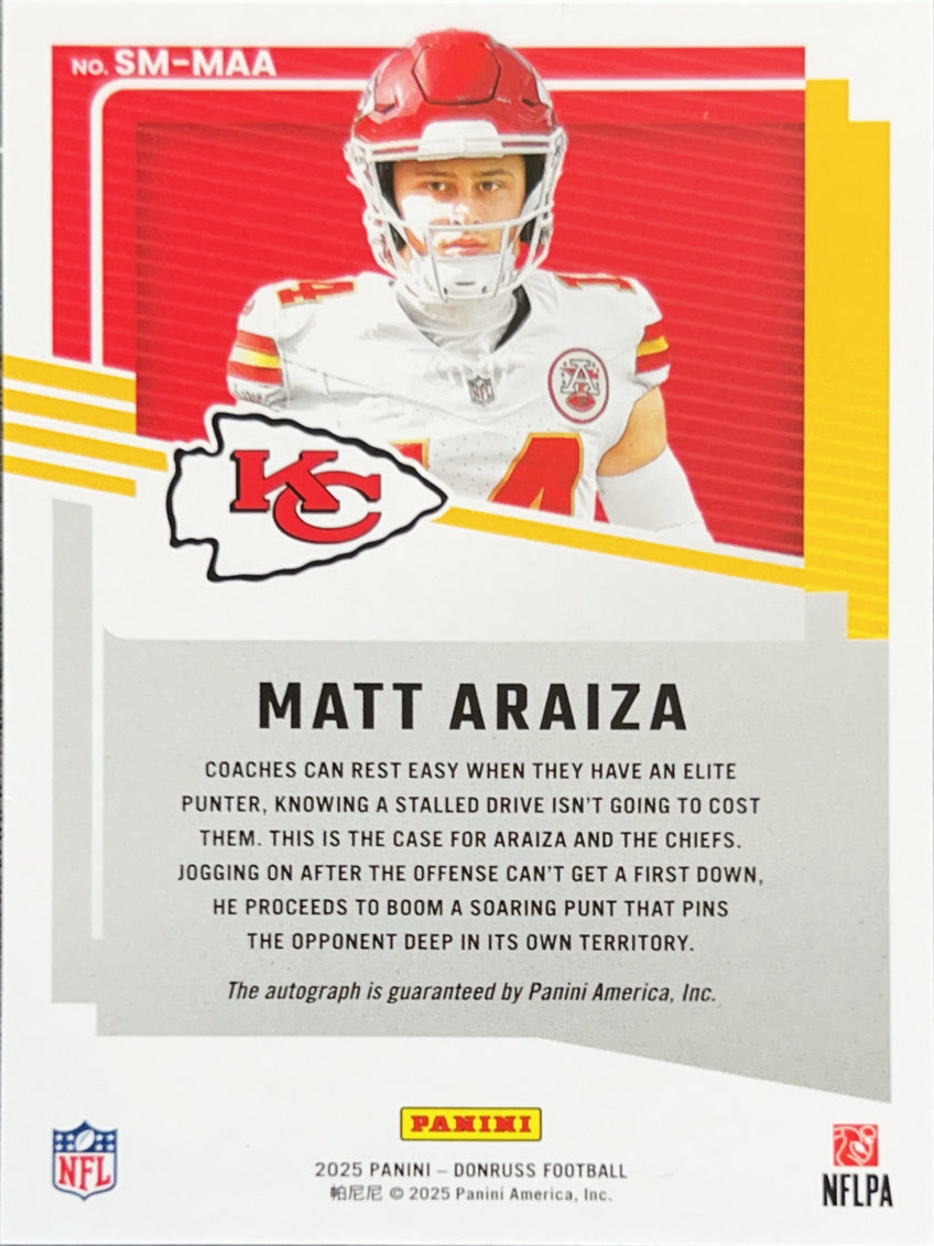 2025 Panini Donruss Football Signature Marks Matt Araiza #SM-MAA