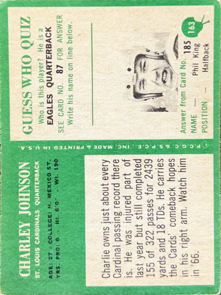 1966 Philadelphia Charley Johnson #163