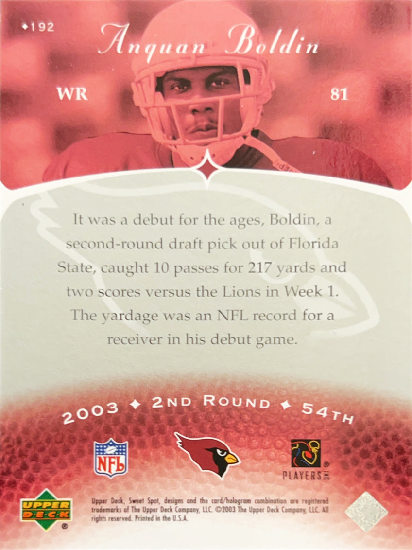 2003 Upper Deck Sweet Spot Anquan Boldin #192 /300