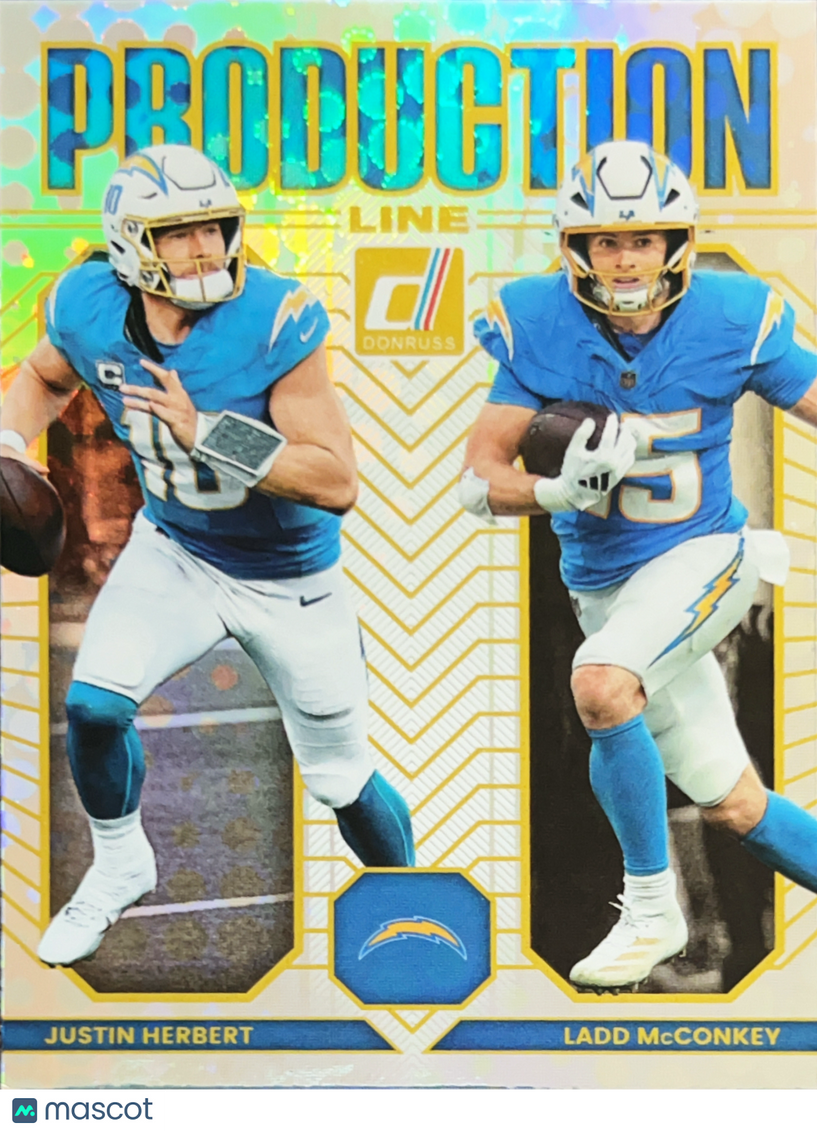 2025 Panini Donruss Production Line Justin Herbert Ladd McConkey #13