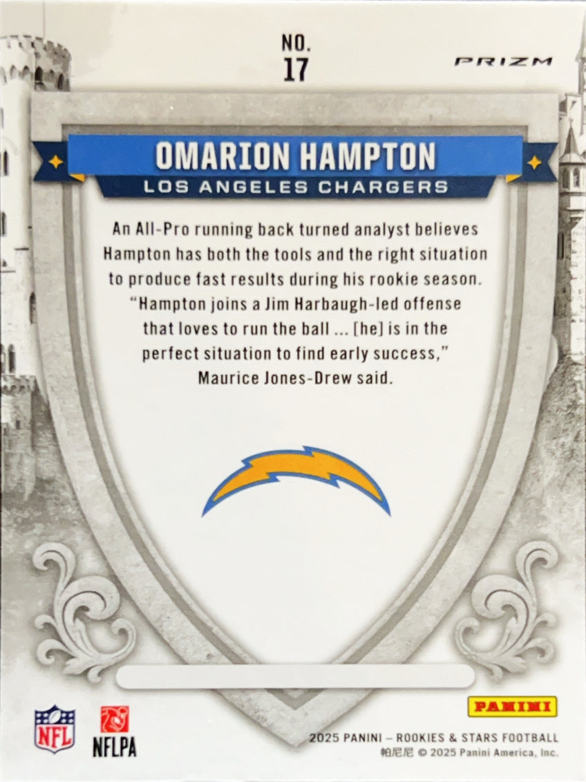 2025 Panini Rookies & Stars Crusade Omarion Hampton #17 Prizm RC
