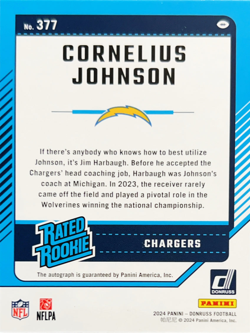 2024 Panini Donruss Cornelius Johnson #377 Purple