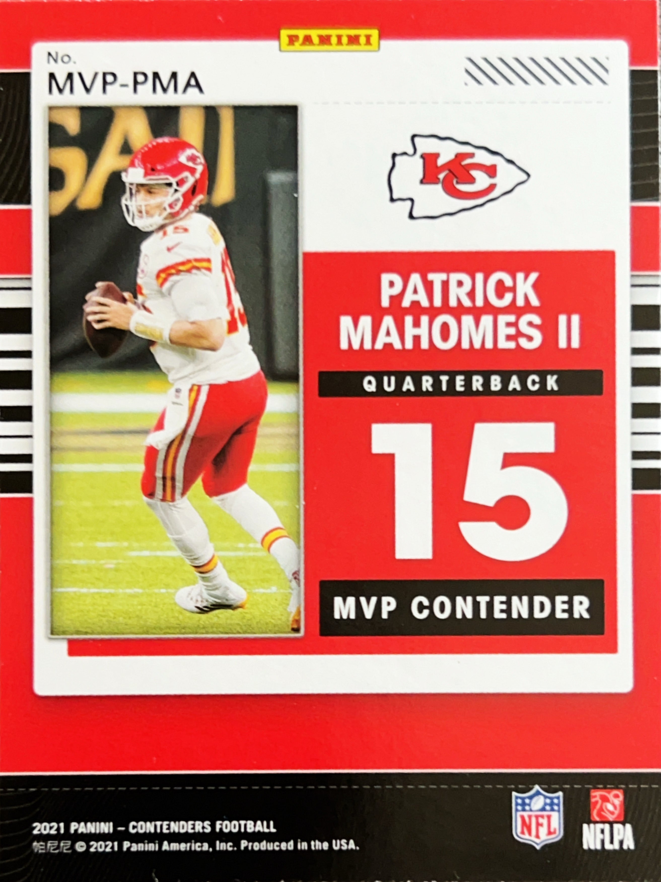 2021 Panini Contenders Football Patrick Mahomes II #MVP-PMA