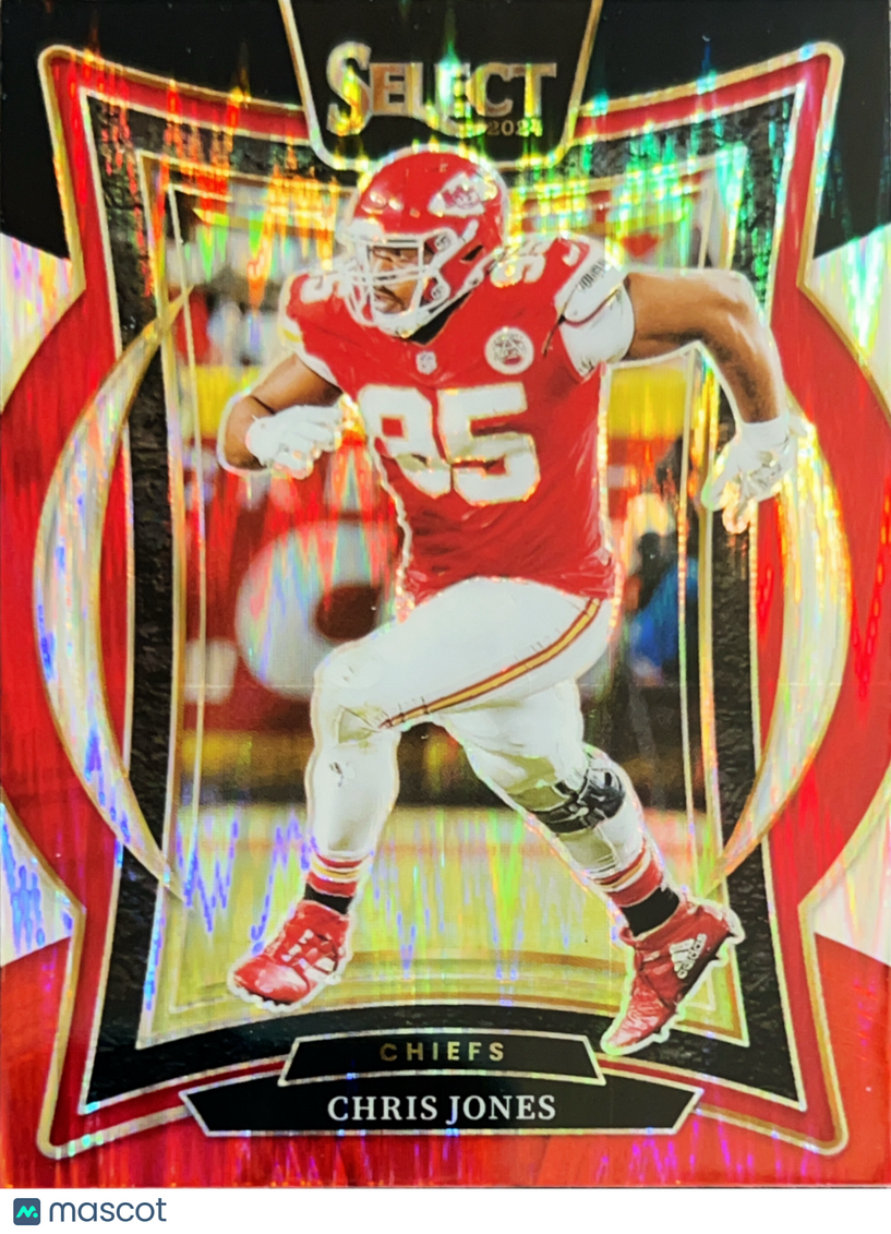 2025 Panini Select Prizm Concourse Chris Jones #19 Red