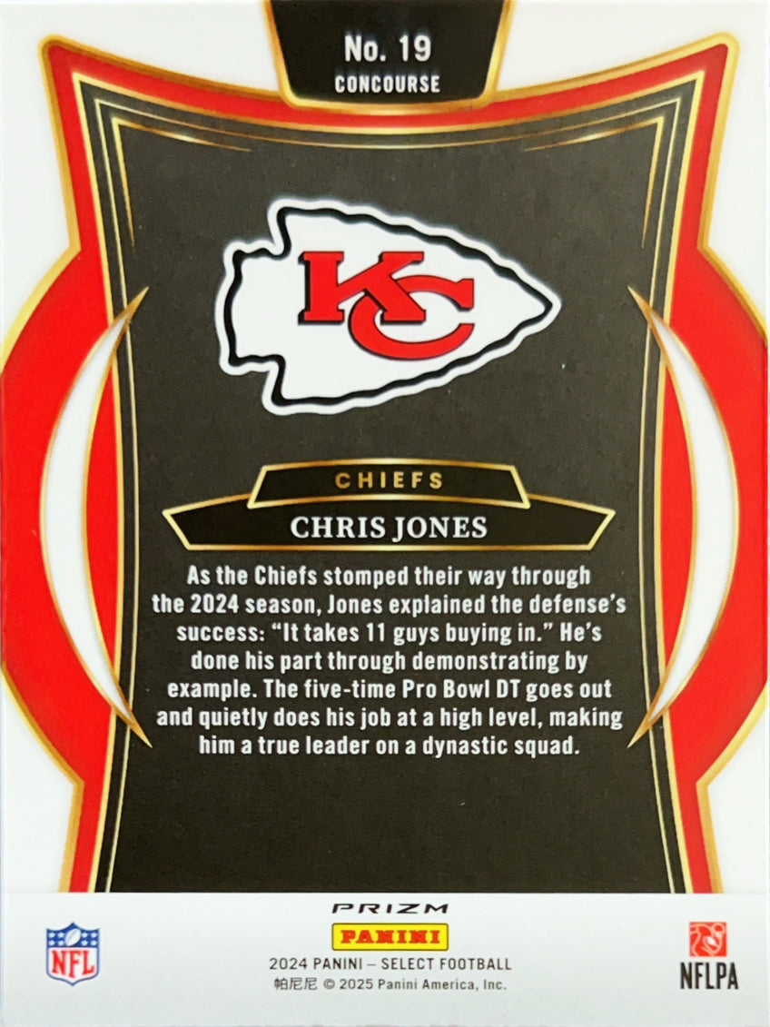 2025 Panini Select Prizm Concourse Chris Jones #19 Red