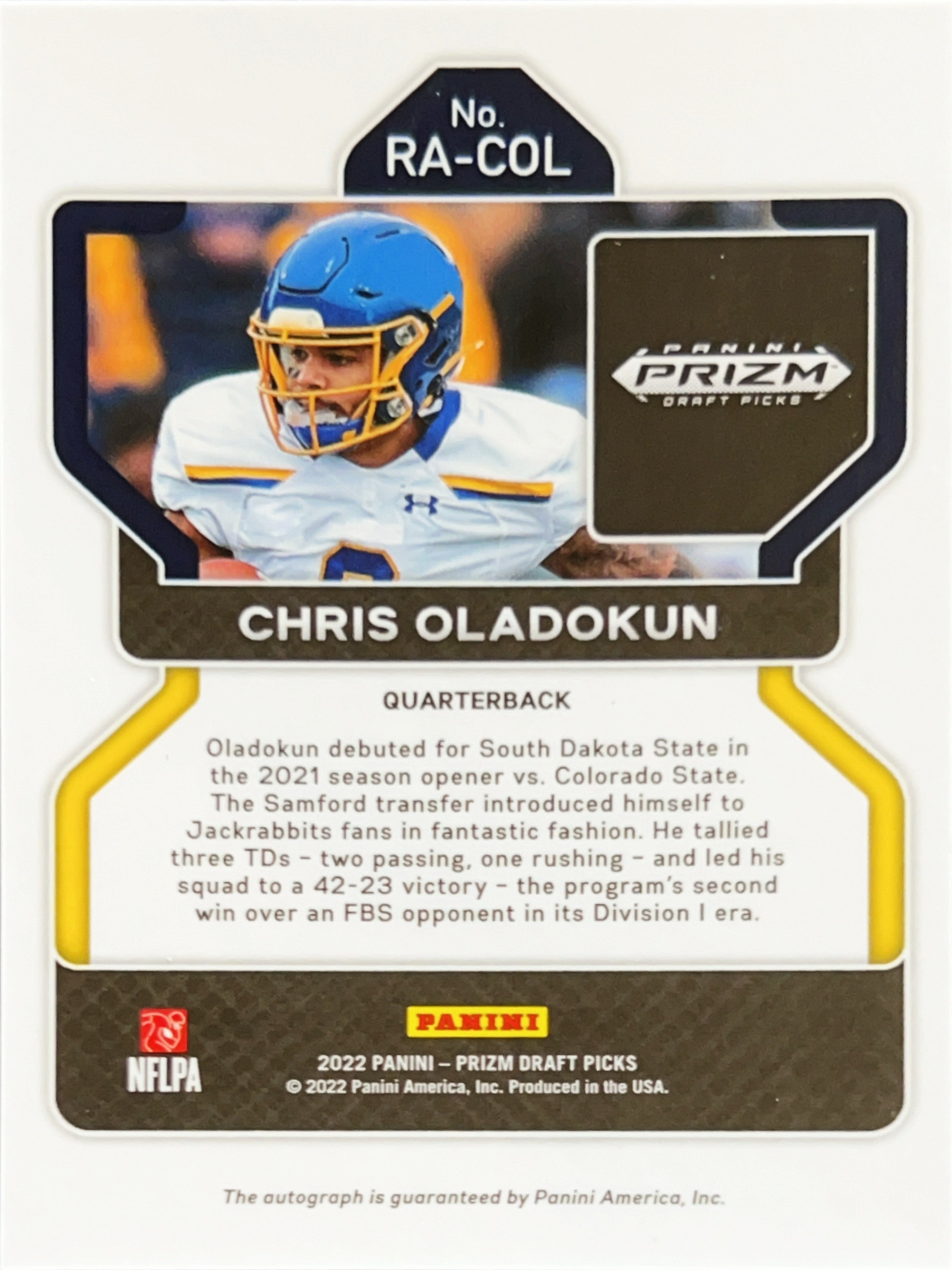 2022 Panini Prizm Draft Picks Chris Oladokun #RA-COL