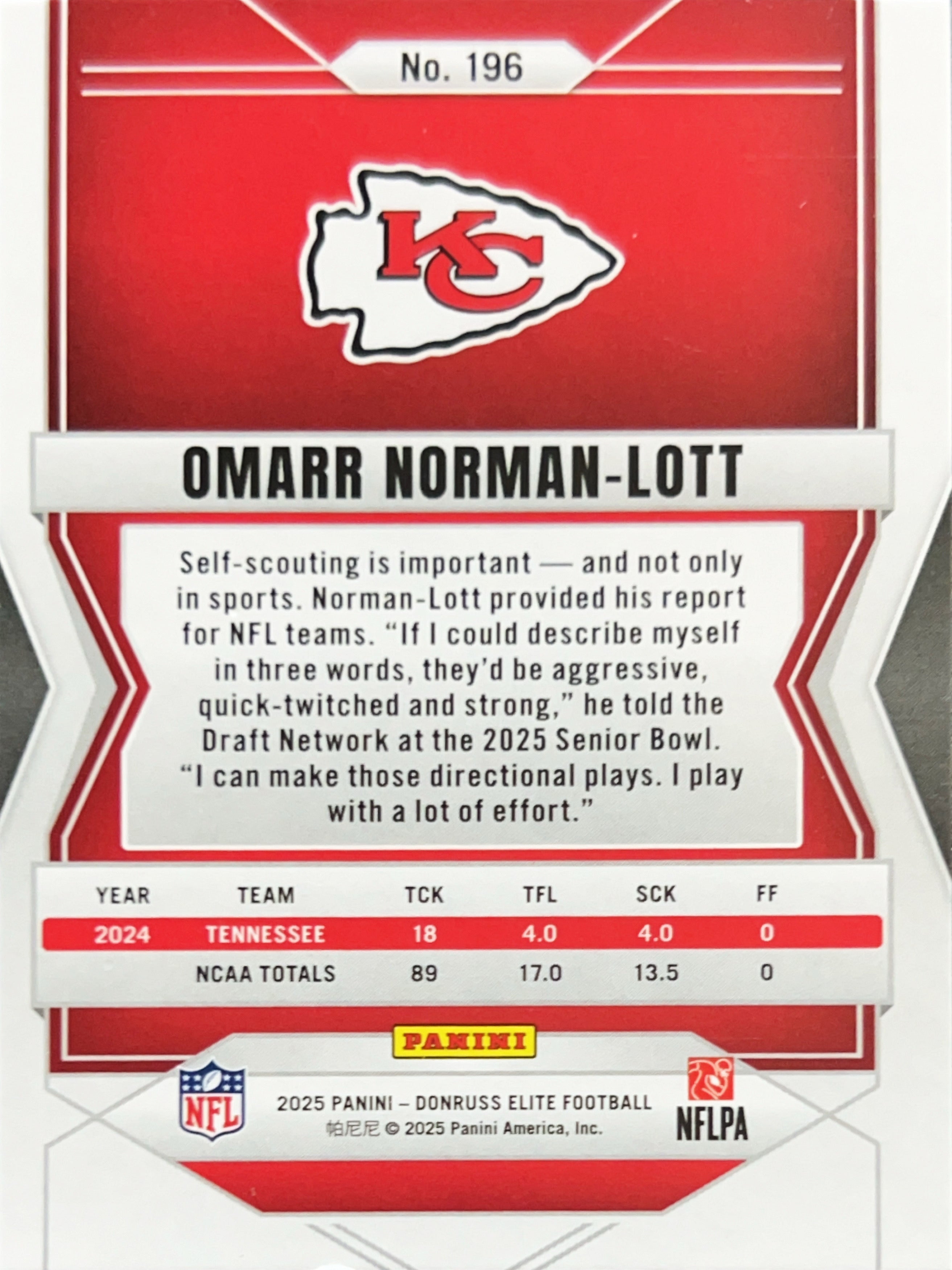 2025 Panini Donruss Elite Omarr Norman-Lott #196 Green Disco RC