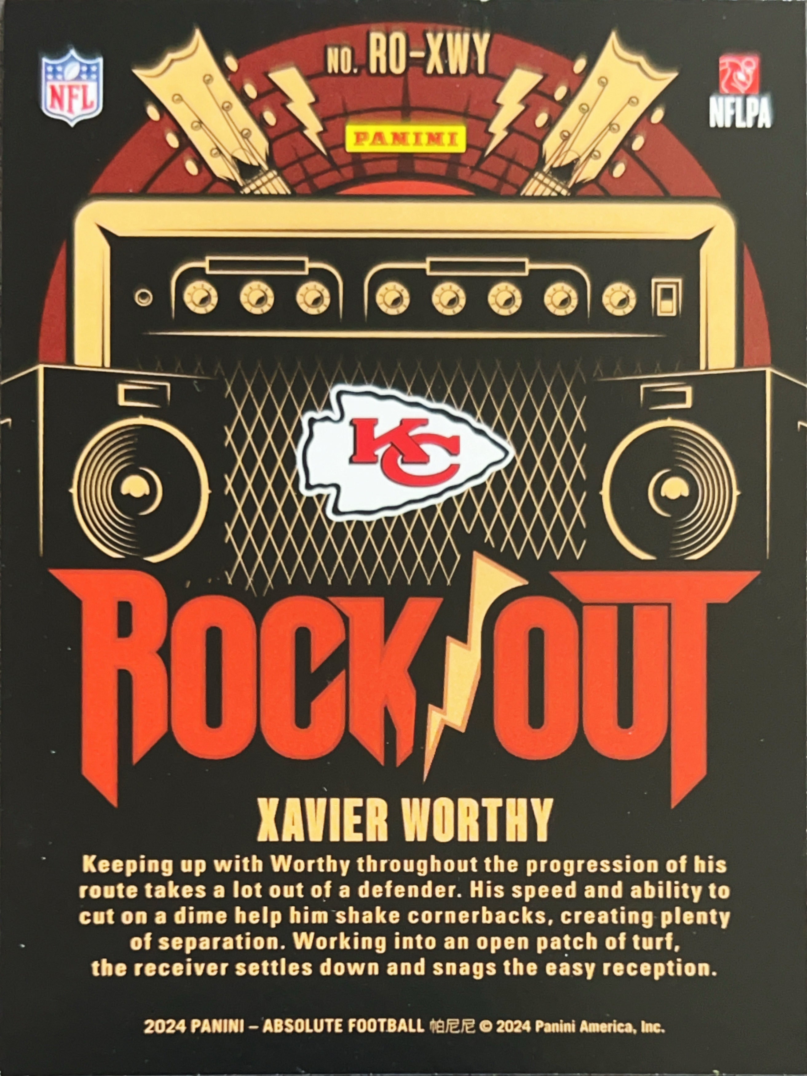 2024 Panini Absolute Football Rock Out Xavier Worthy #RO-XWY RC