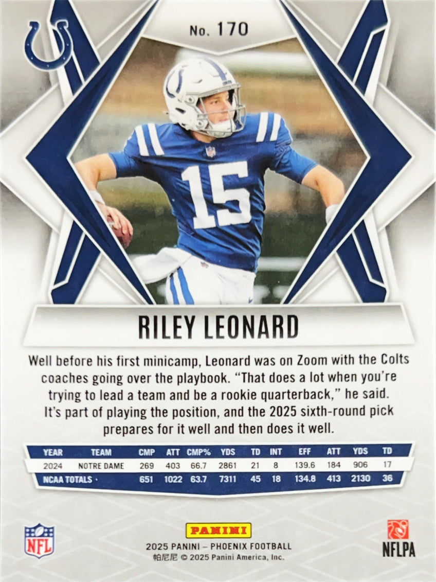 2025 Panini Phoenix Football Riley Leonard #170 RC