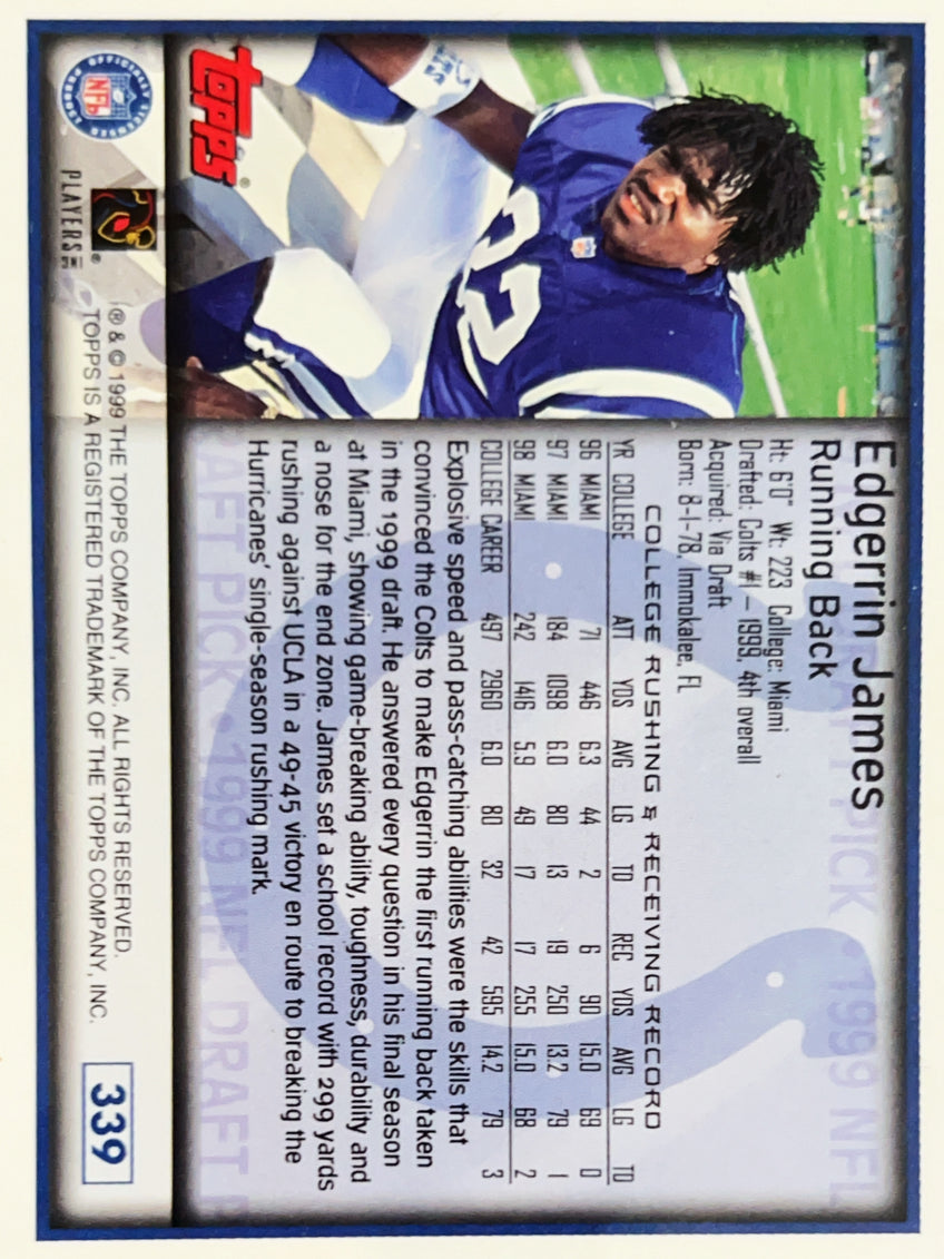 1999 Topps Edgerrin James #339