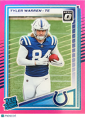 2025 Panini Donruss Optic Tyler Warren #337 Pink