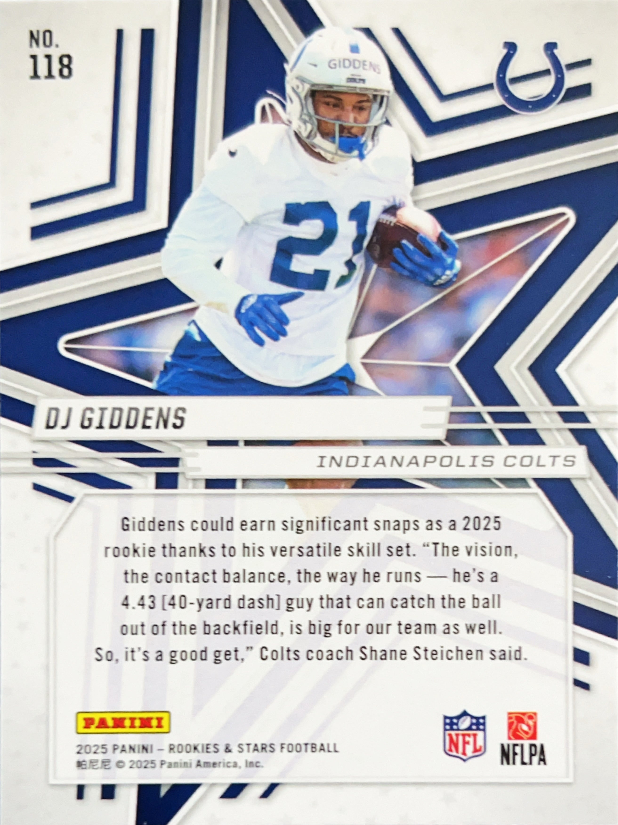 2025 Panini Rookies & Stars DJ Giddens #118 RC