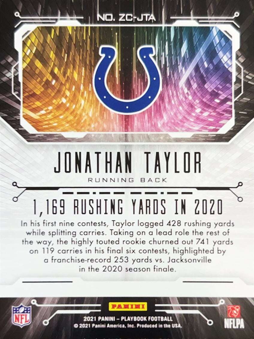 2021 Panini Playbook Zoning Commission Jonathan Taylor #ZC-JTA