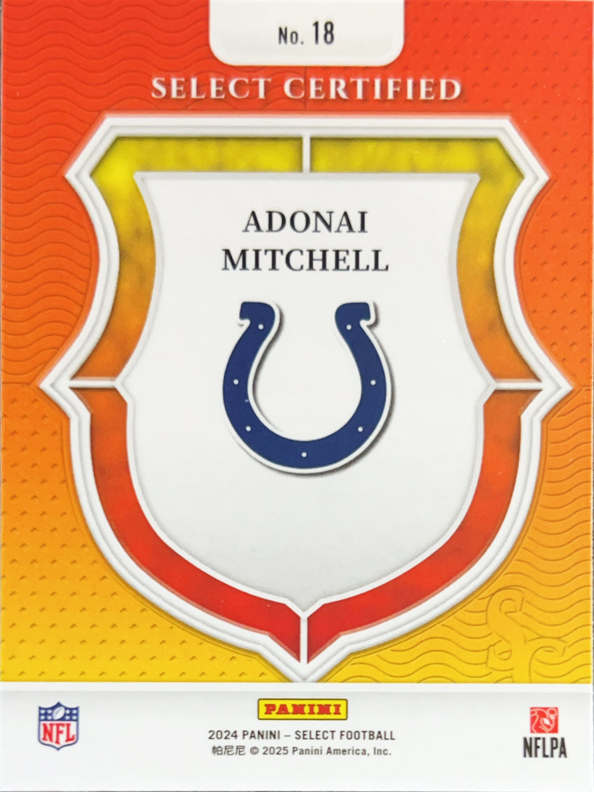 2025 Panini Select Select Certified Adonai Mitchell #18 RC