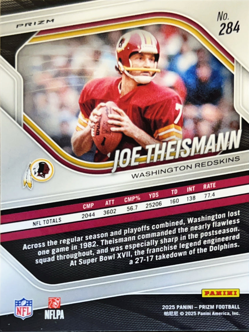 2025 Panini Prizm Joe Theismann #284 Silver