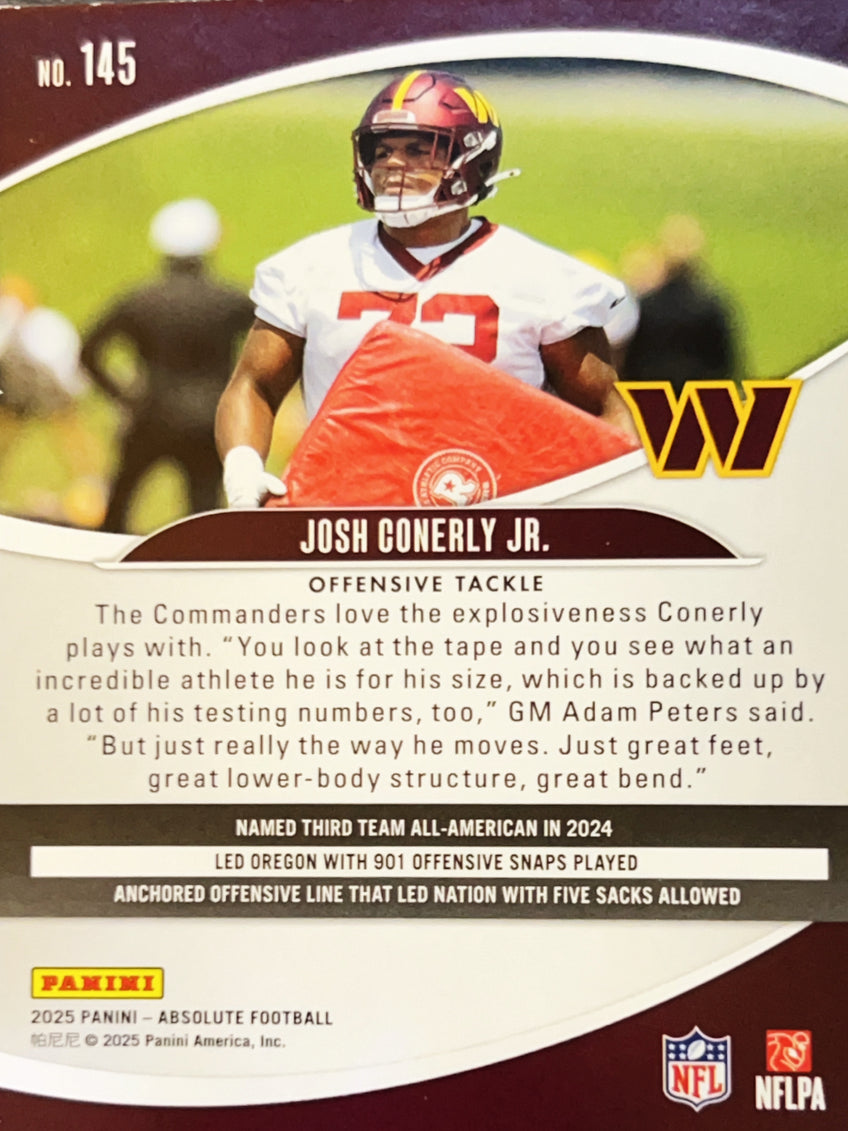 2025 Panini Absolute Football Josh Conerly Jr. #145 Green RC
