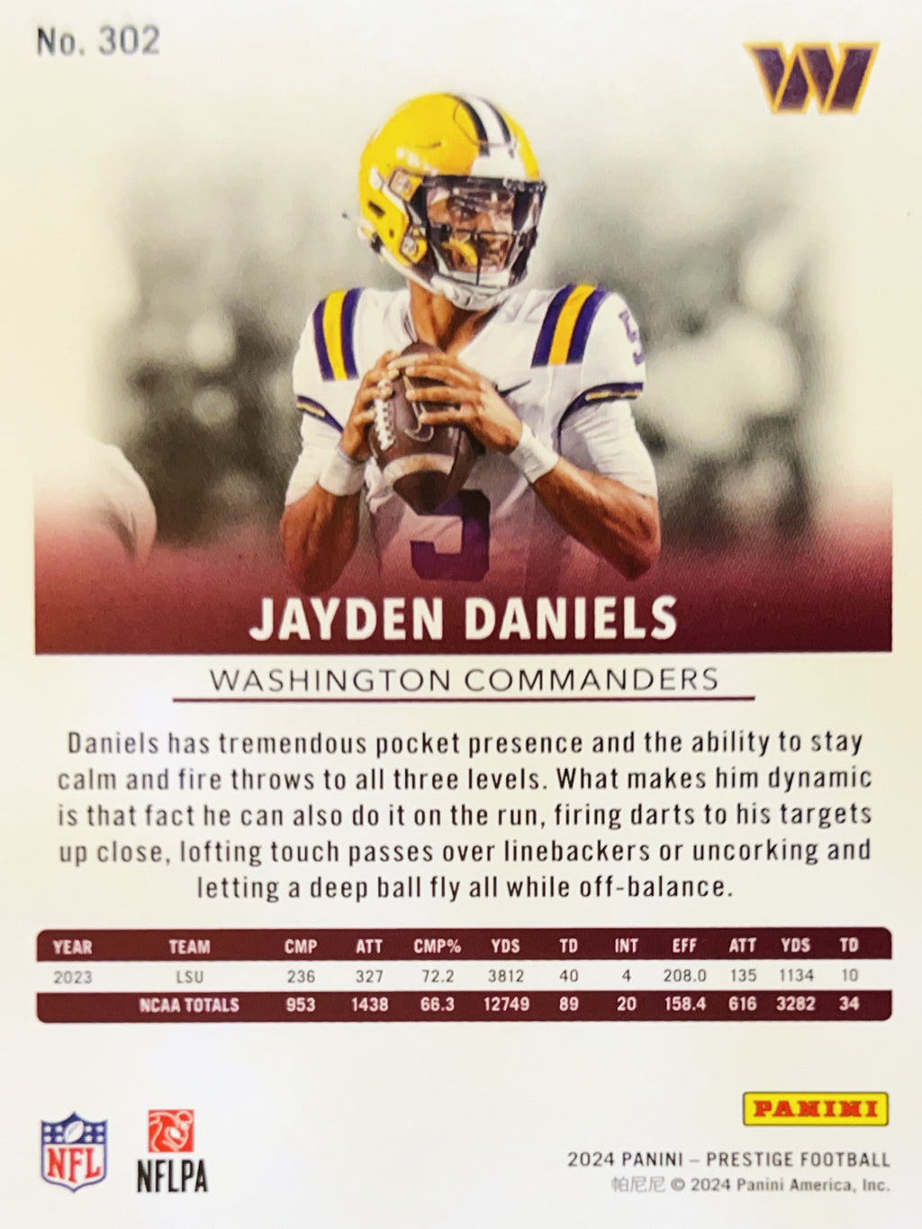 2024 Panini Prestige Jayden Daniels #302 RC