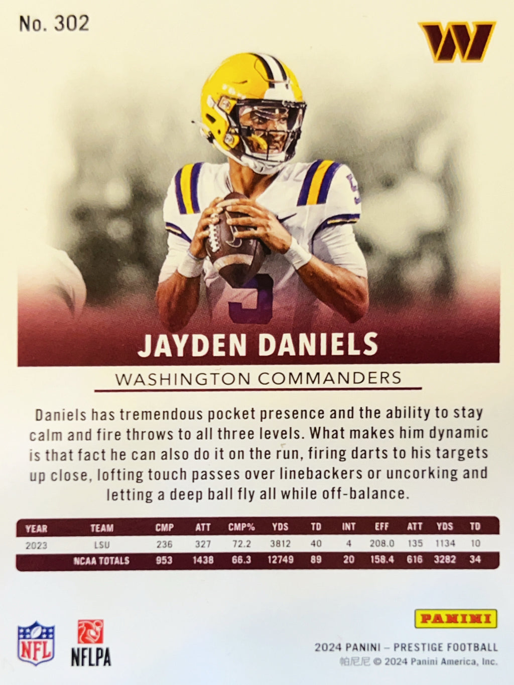 2024 Panini Prestige Jayden Daniels #302 RC