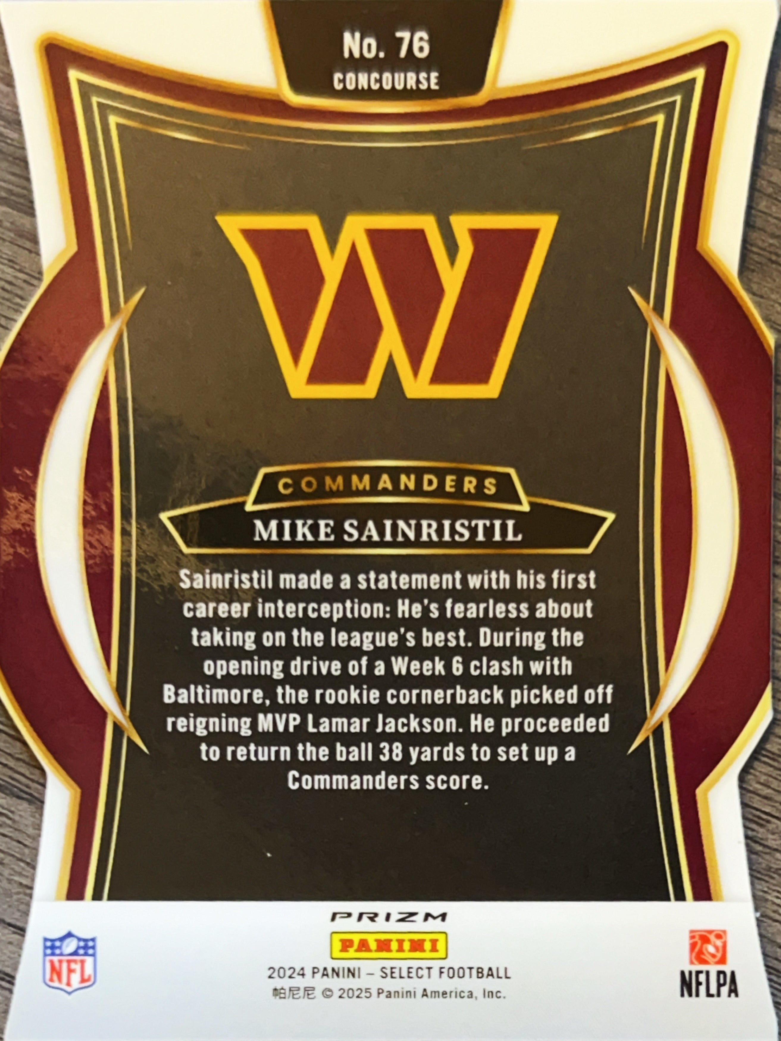 2025 Panini Select Prizm Concourse Mike Sainristil #76 Silver RC
