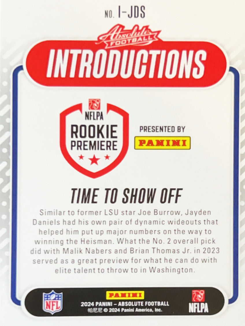 2024 Panini Absolute Football Introductions Jayden Daniels #I-JDS