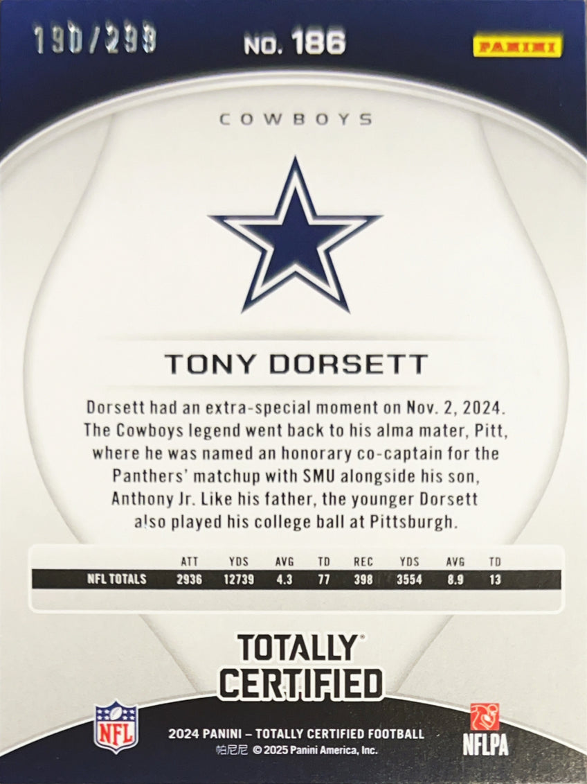 2025 Panini Totally Certified Tony Dorsett #186 Holo /293