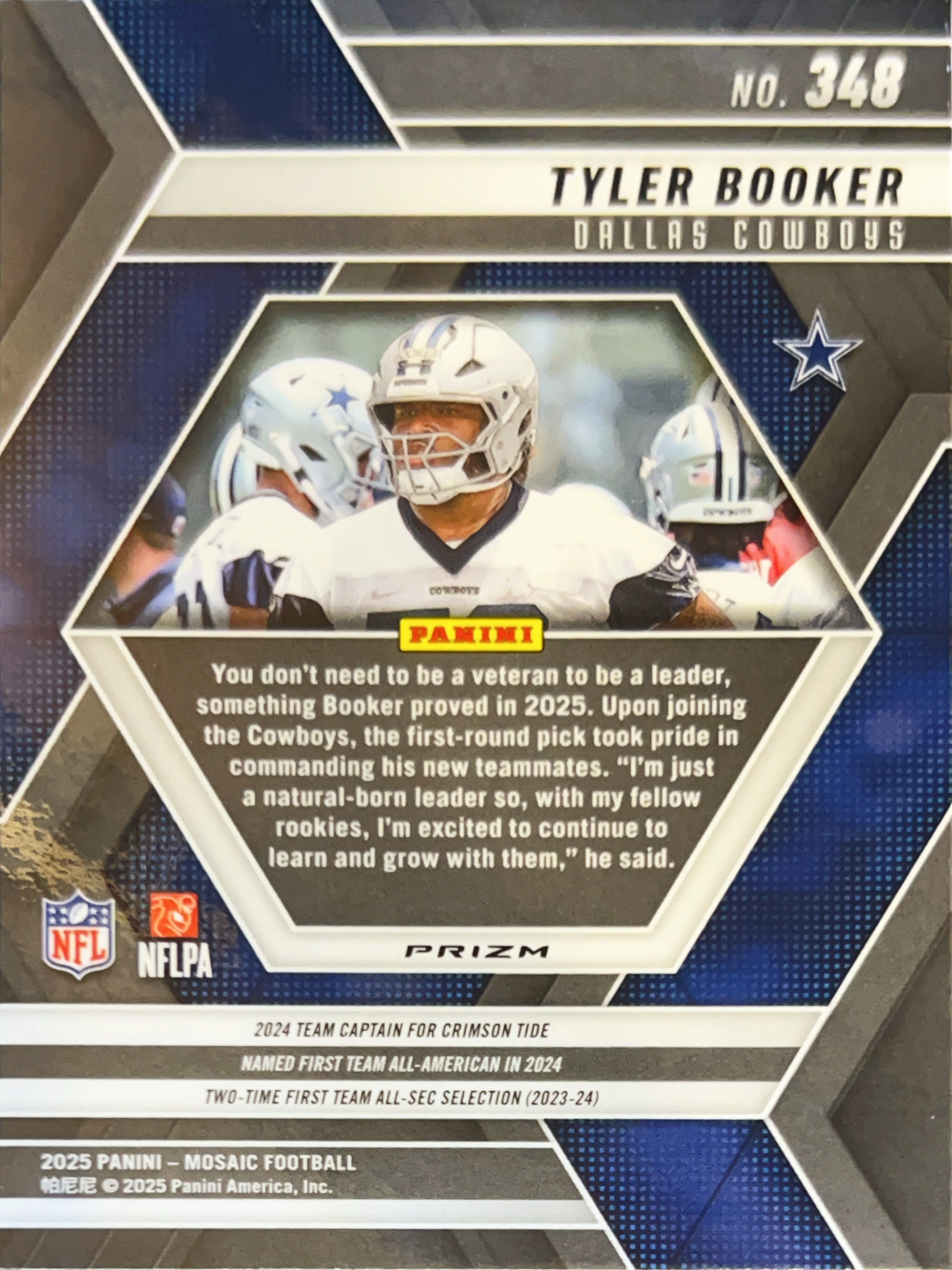 2025 Panini Mosaic Prizm Tyler Booker #348 Silver RC