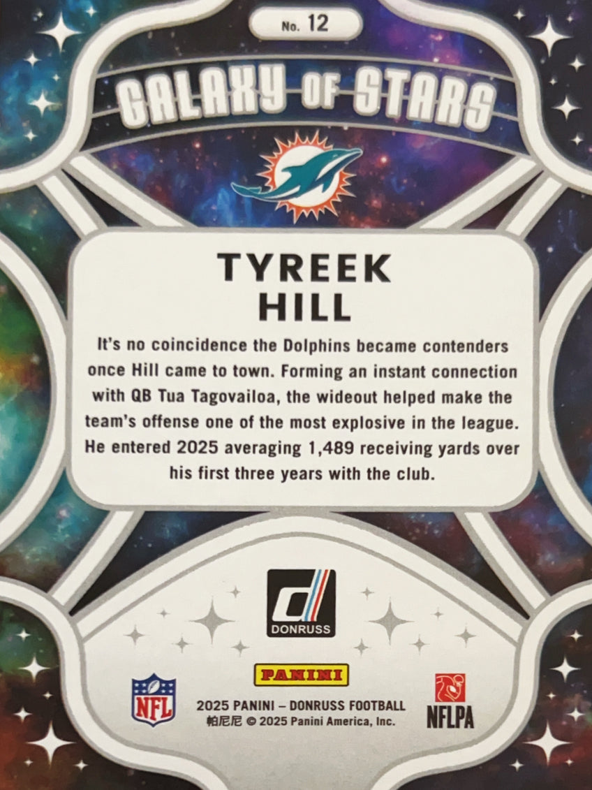2025 Panini Donruss Galaxy of Stars Tyreek Hill #12 Holo