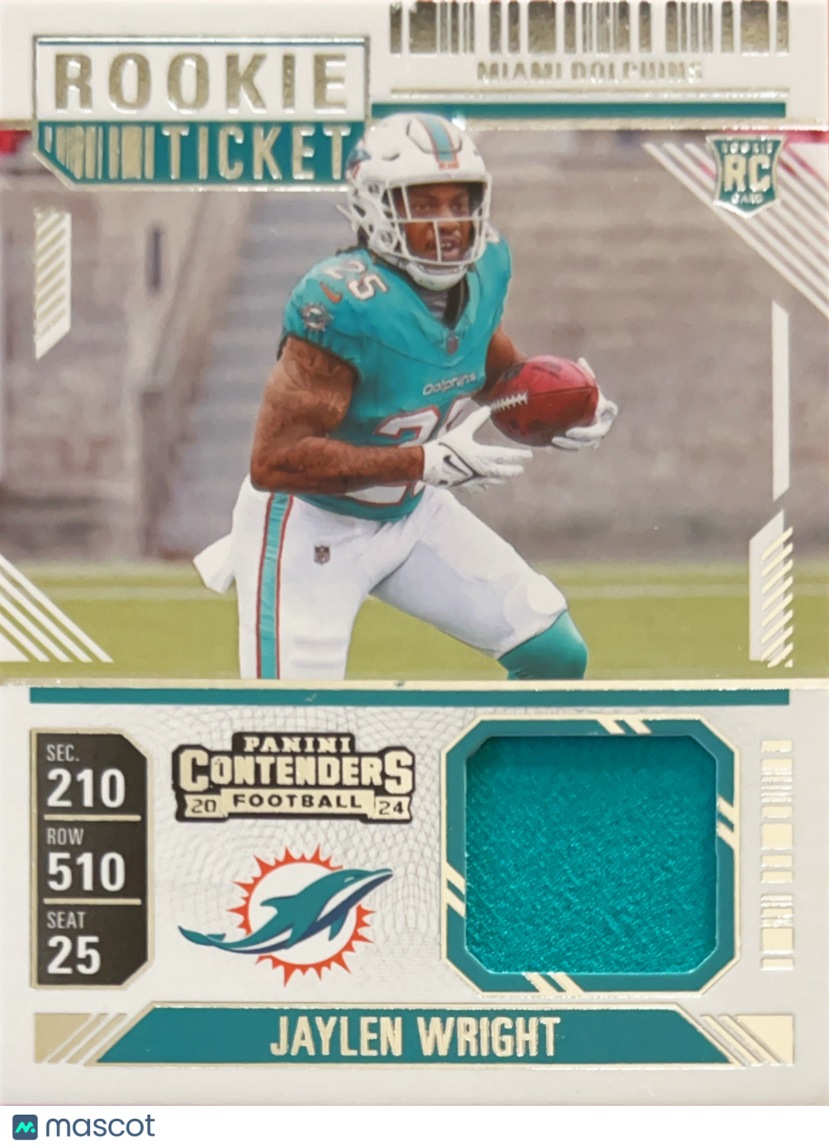 2025 Panini Contenders Football Rookie Ticket Jaylen Wright #RTS-JWT RC