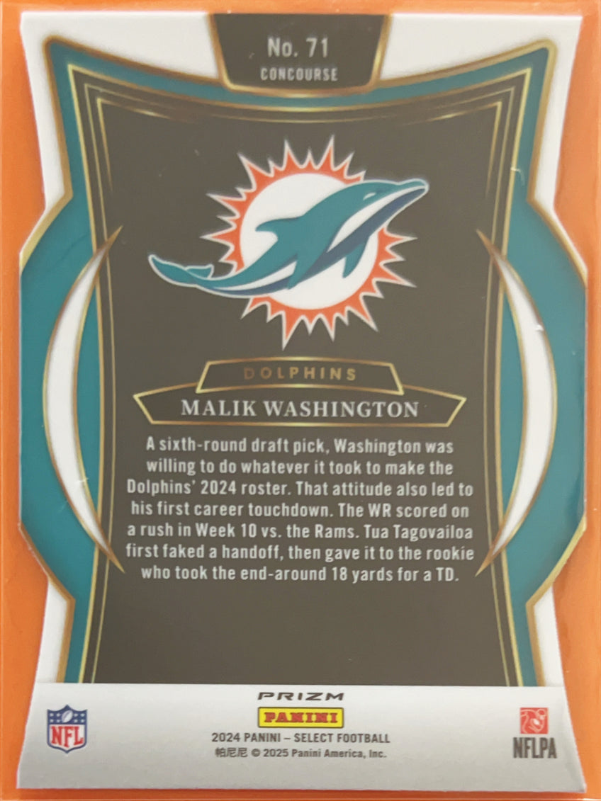 2025 Panini Select Concourse Prizm Malik Washington #71 Diecut RC