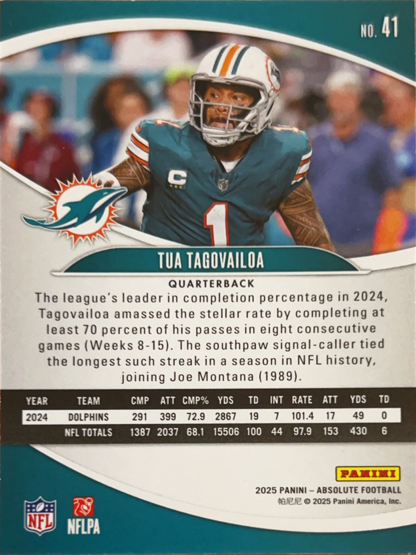 2025 Panini Absolute Football Tua Tagovailoa #41