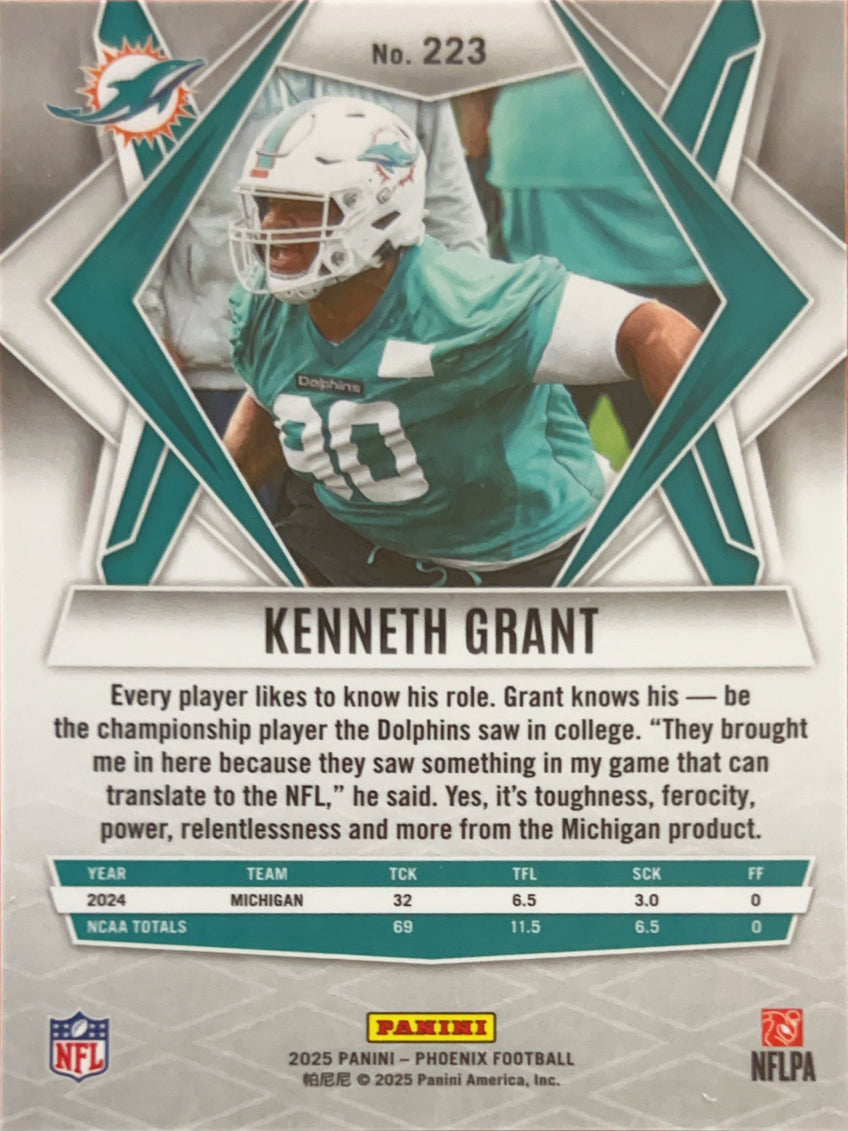 2025 Panini Phoenix Football Kenneth Grant #223 RC