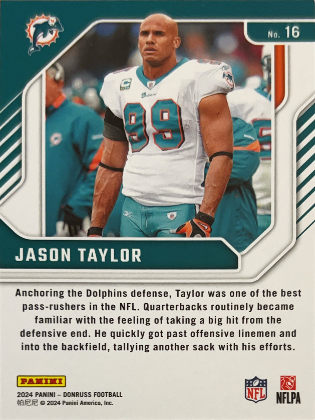 2024 Panini Donruss Legend Series Jason Taylor #16 Holo Wave