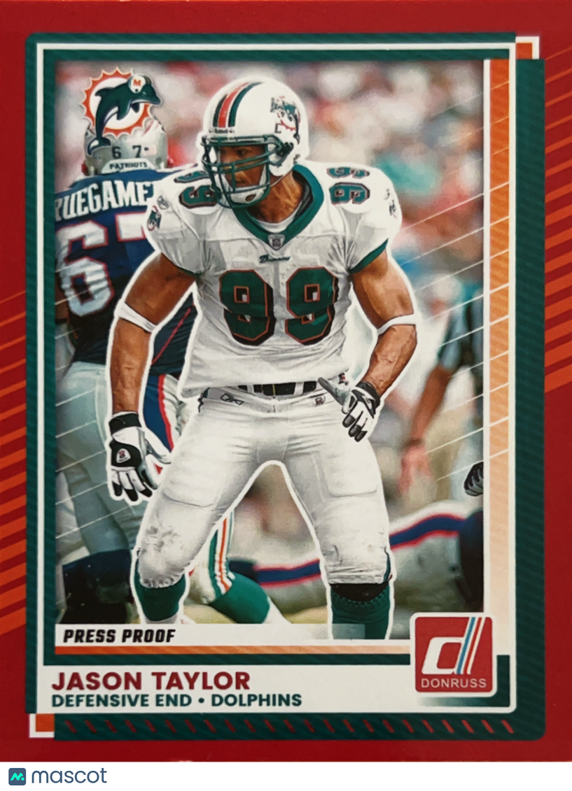 2025 Panini Donruss Football Jason Taylor #56 Red Press Proof Press Proof