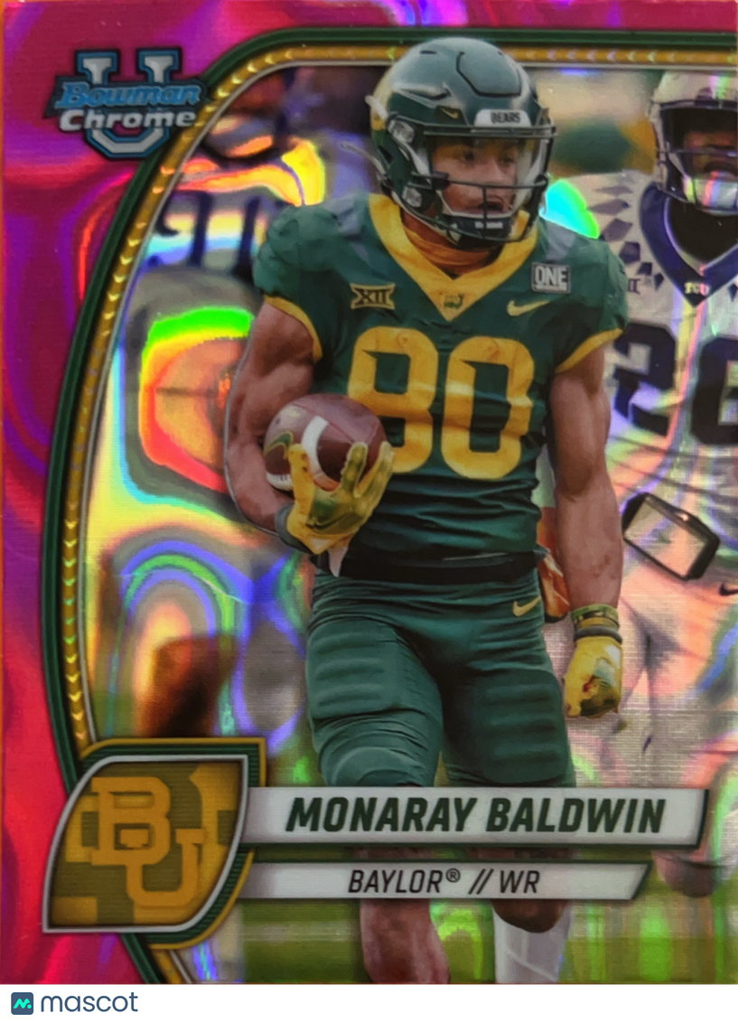 2024 Bowman Chrome University Monaray Baldwin #163 Pink Lava Refractor