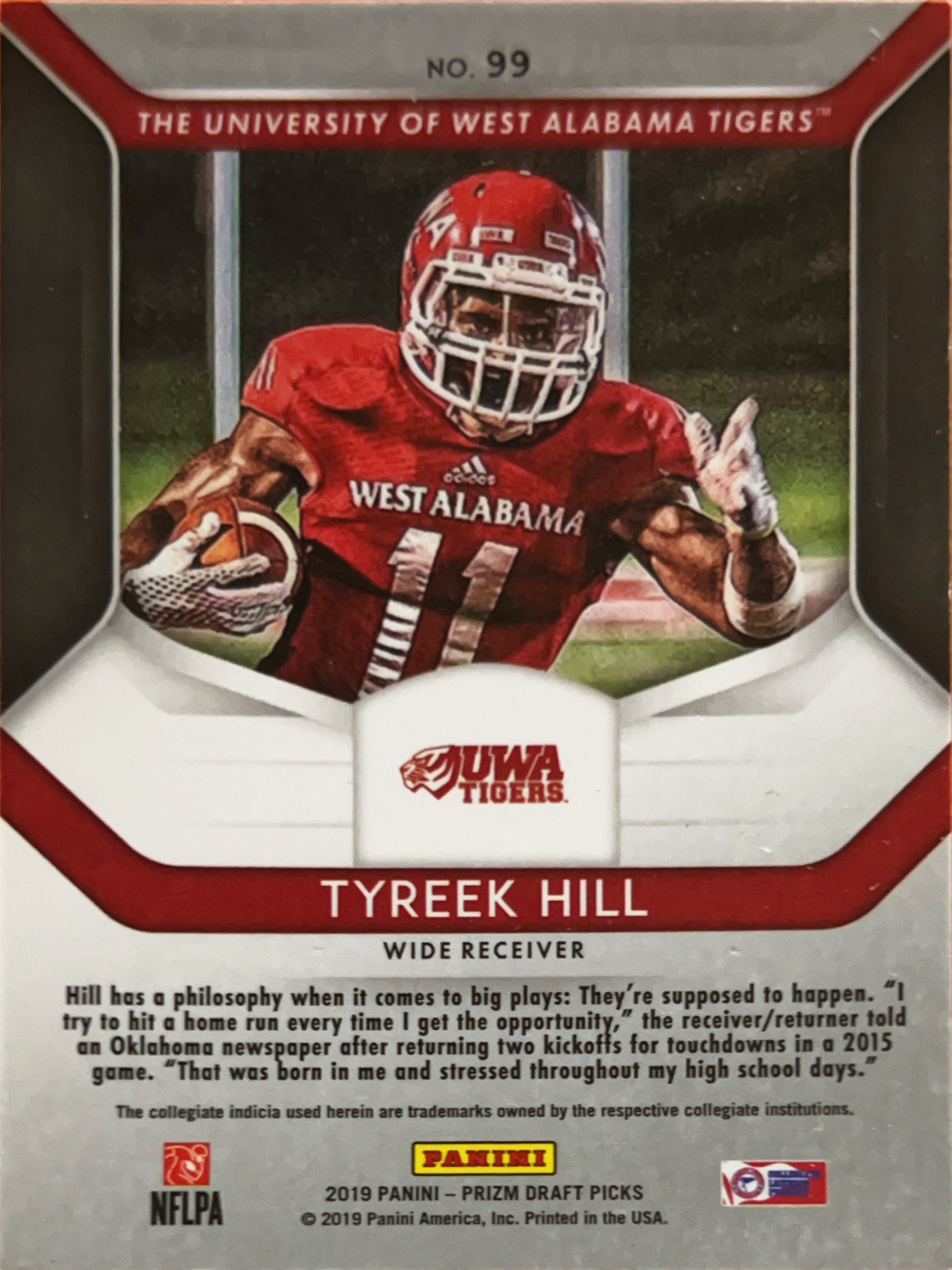2019 Panini Prizm Draft Picks Tyreek Hill #99