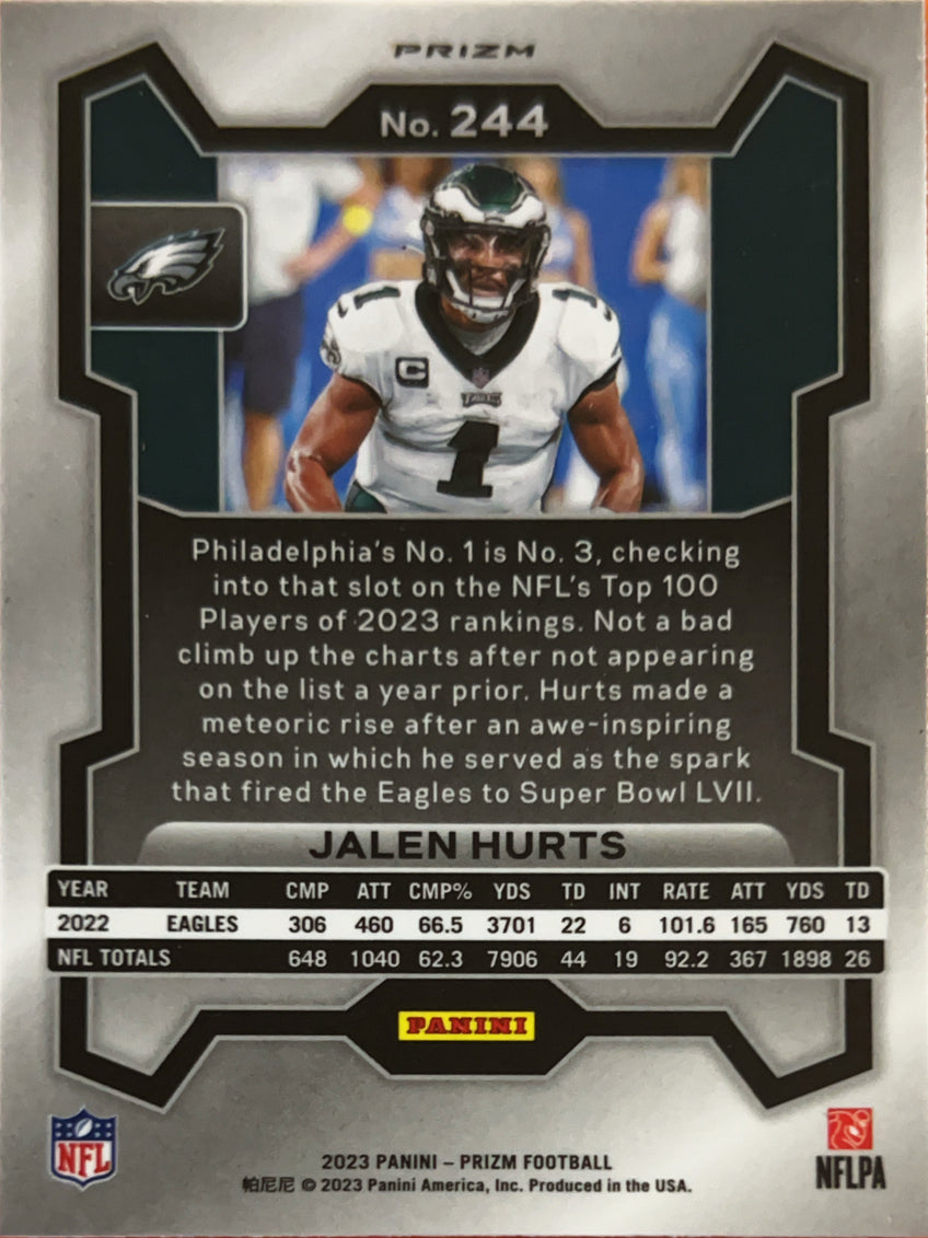 2023 Panini Prizm Football Jalen Hurts #244 Green