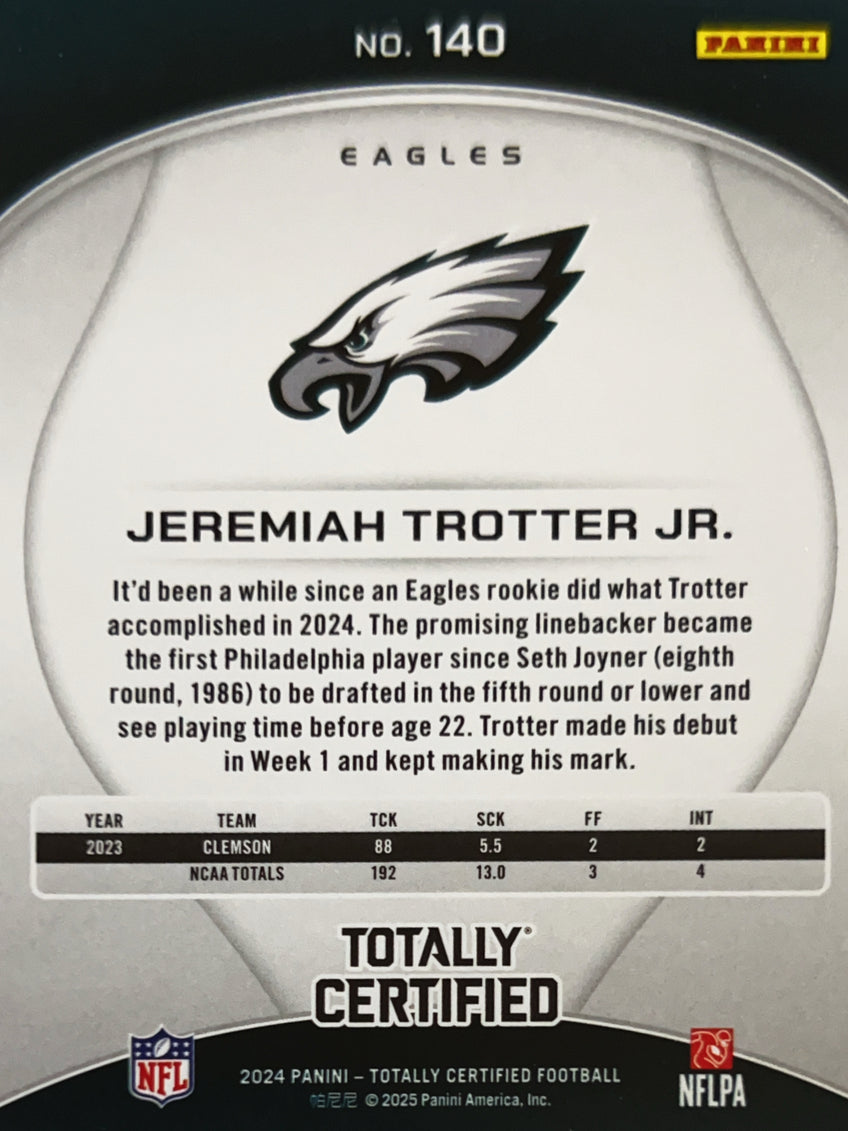 2025 Panini Totally Certified Jeremiah Trotter Jr. #140 Purple RC