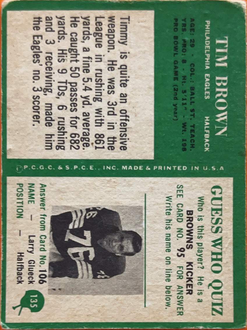 1967 Philadelphia Tim Brown Tim Brown #135
