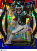 2025 Panini Select Concourse Prizm DeVonta Smith #51 Red Blue Shock