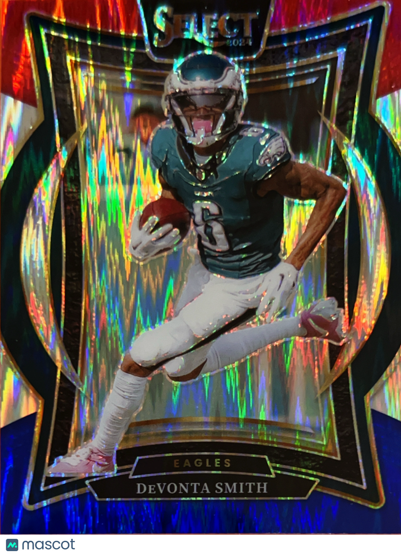 2025 Panini Select Concourse Prizm DeVonta Smith #51 Red Blue Shock