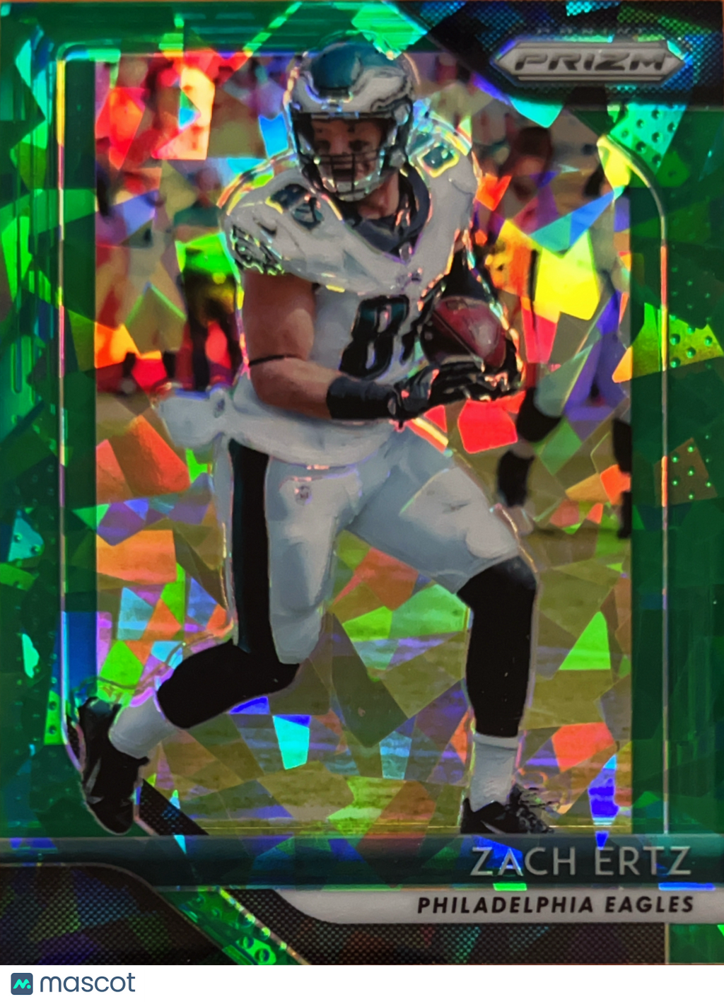 2018 Panini Prizm Zach Ertz #41 Green Cracked Ice /75