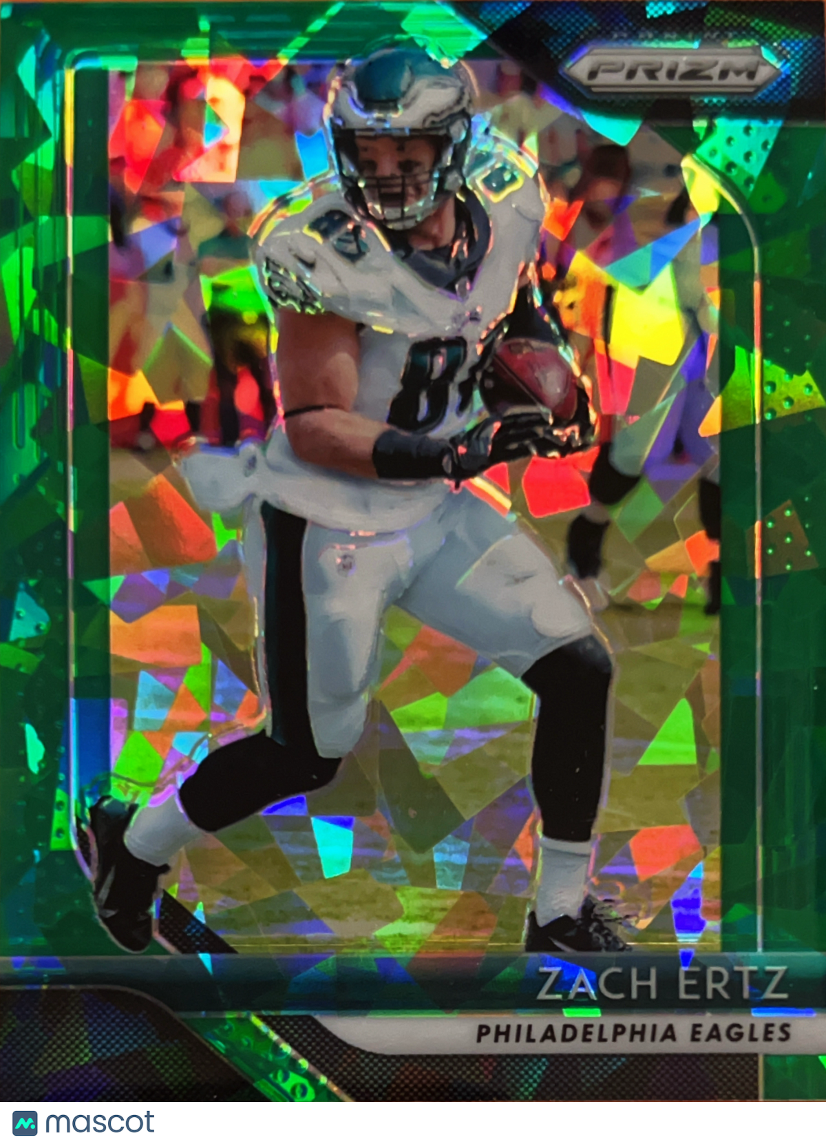 2018 Panini Prizm Zach Ertz #41 Green Cracked Ice /75